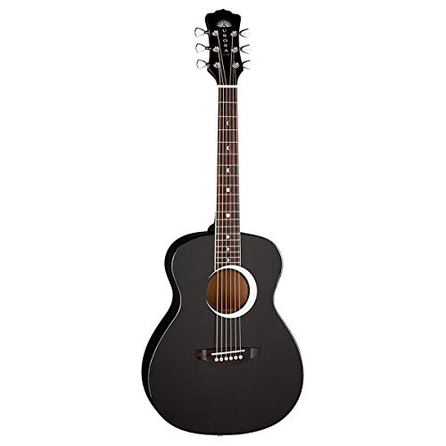 Luna Aurora Borealis 3/4 Acoustic Guitar, Black Pearl