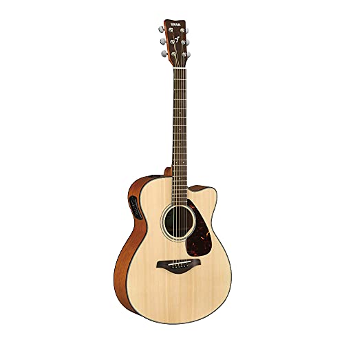 Yamaha FSX800C Small Body Solid Top Cutaway Acoustic-Electric Guitar,...