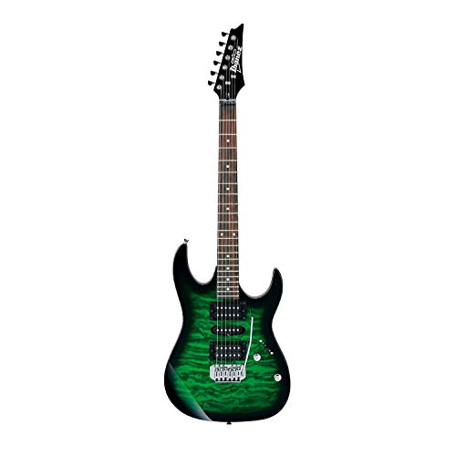 Ibanez 6 String Solid-Body Electric Guitar, Right, Transparent Green...