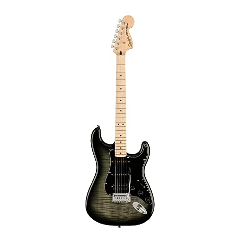 Squier Affinity Series Stratocaster FMT Electric Guitar, Black Burst,...