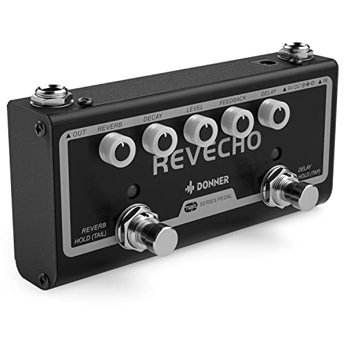 Donner Reverb Delay Pedal 2 in 1 Effects for Electric Guitar,...