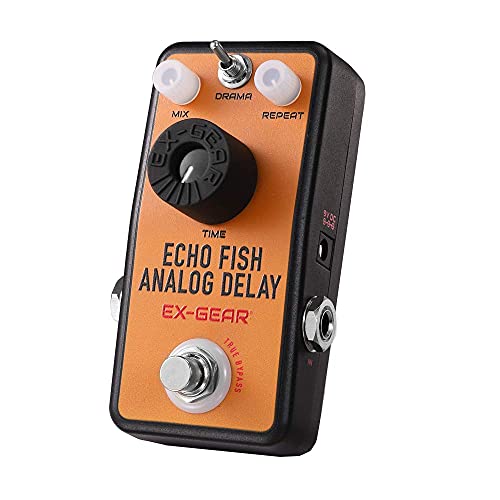 EX-GEAR Echo Fish Analog Delay Guitar Pedal with Drama Switch, True...