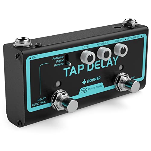 Donner Tap Delay Guitar Effect Pedal, 3 Delay Modes Digital Reverse...