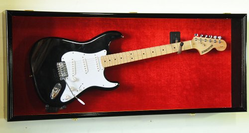 Guitar Display Case Cabinet Wall Rack for Fender or Acoustic w/UV...