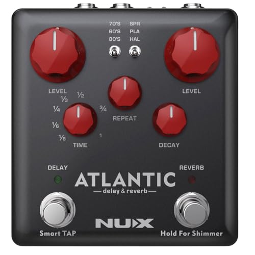 NUX Atlantic Multi Delay and Reverb Effect Pedal with Inside Routing...