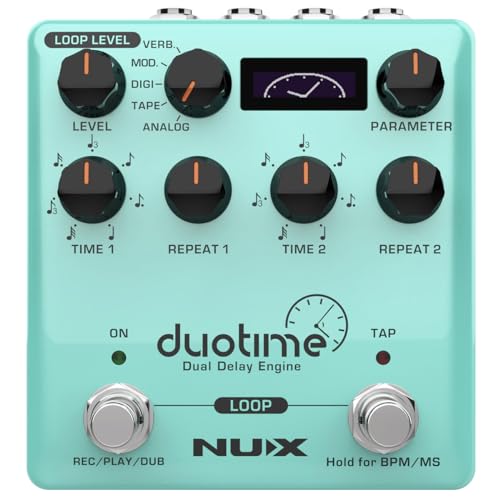 NUX Duotime Stereo Delay Pedal with Independent Time,Analog Delay,Tape...
