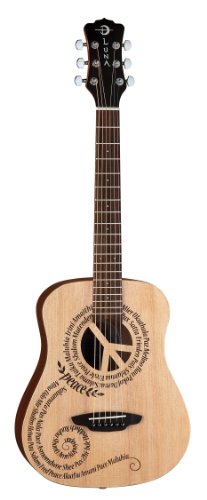 Luna Safari Series Peace Travel-Size Dreadnought Acoustic Guitar