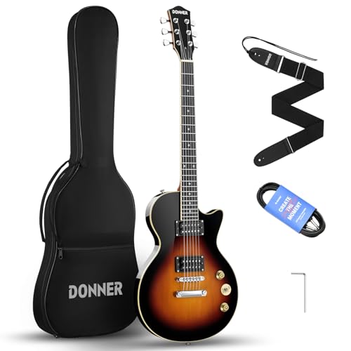 Donner 39 Inch LP Electric Guitar Solid Body Beginner Kit Sunburst...