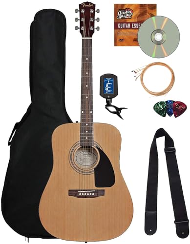 Fender FA-115 Dreadnought Acoustic Guitar - Natural Bundle with Fender...