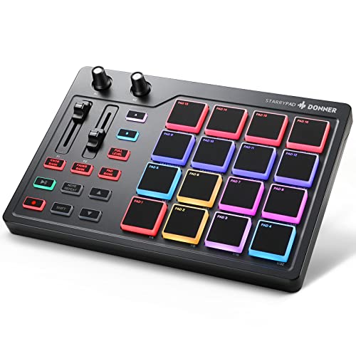 Donner MIDI Pad Beat Maker with 16 Beat Pads, 2 Assignable Fader &...