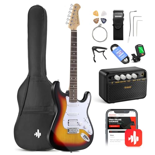 Donner DST-100S 39 Inch Full Size Electric Guitar Kit Solid Body...