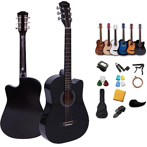 Rosefinch 38 inch Acoustic Beginner Guitar 3/4 Size Basswood Glossy...