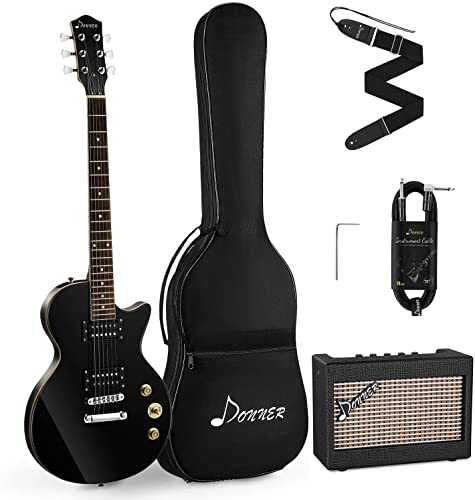 Donner DLP-124B Solid Body Full-Size 39 Inch LP Electric Guitar Kit...