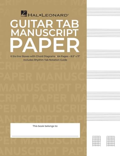 Guitar Tablature Manuscript Paper - Standard: Manuscript Paper
