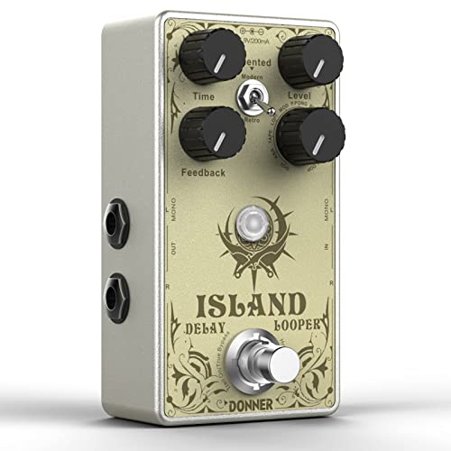 Donner Island Delay Guitar Pedal, Stereo Delay Looper Pedal 10 Delay...