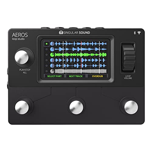 Aeros Loop Studio - 6 Track, Stereo Looper Pedal with Touch Screen and...