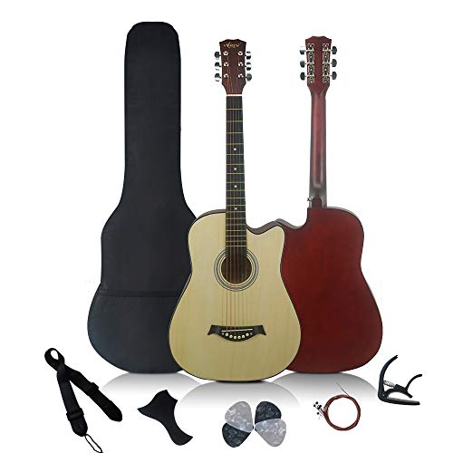 Aiersi Portable Cutaway 38 Inch Steel String Learner Colour Basswood...