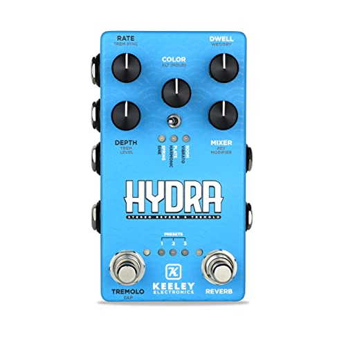 Keeley Hydra Stereo Reverb and Tremolo Pedal, Blue (KHydra)