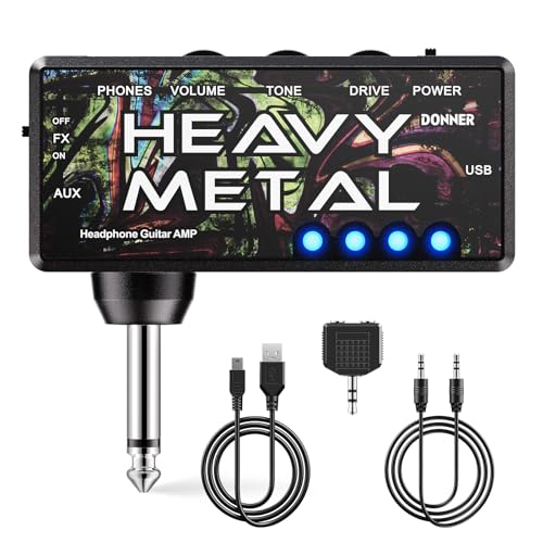 Donner Guitar Headphone Amp Heavy Metal USB Rechargeable Mini Pocket...