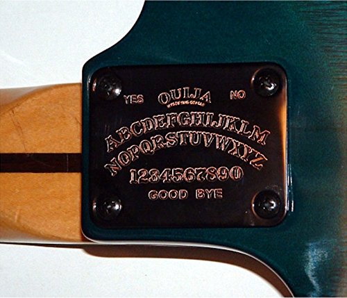 GUITAR NECK PLATE Custom Engraved Etched - OUIJA BOARD - BLACK