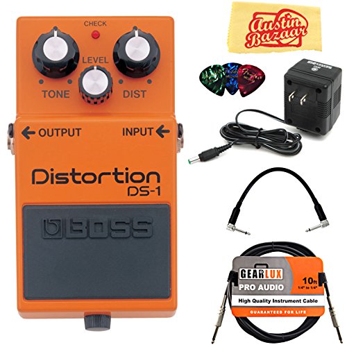 Boss DS-1 Distortion Bundle with Power Supply, Instrument Cable, Patch...