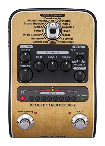 Zoom AC-2 Acoustic Creator, Acoustic DI with Tone Restoration, Tuner,...