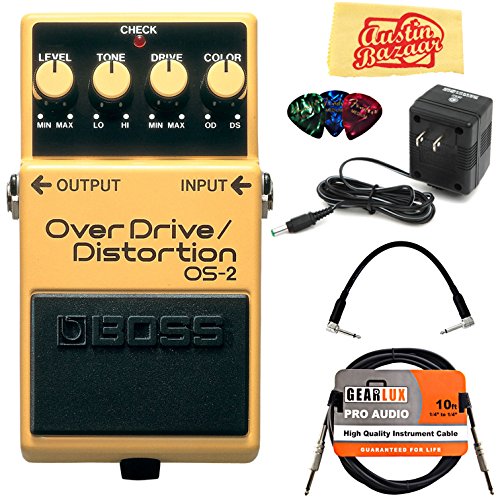Boss OS-2 OverDrive/Distortion Bundle with Power Supply, Instrument...