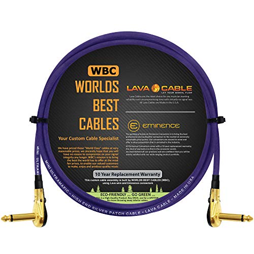 WORLDS BEST CABLES 3 Foot - Lava Mini Ultramafic (Purple) - Guitar...