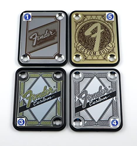 Standard 4 Bolt 'Custom Built' Engraved or Printed Guitar Neck Plate -...