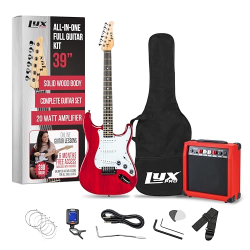 LyxPro 39 inch Electric Guitar Kit Bundle with 20w Amplifier, All...