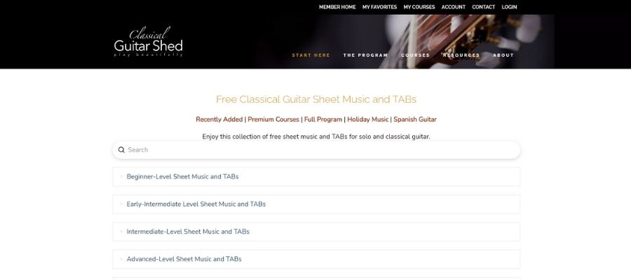 the classical guitar shed